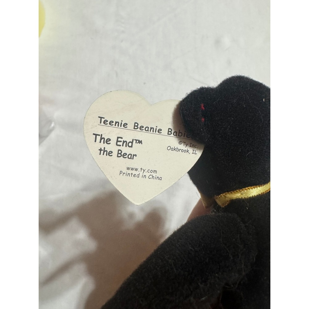 Ty Teenie Beanie Babies The End the Bear Black Plush 1999 McDonalds Toy